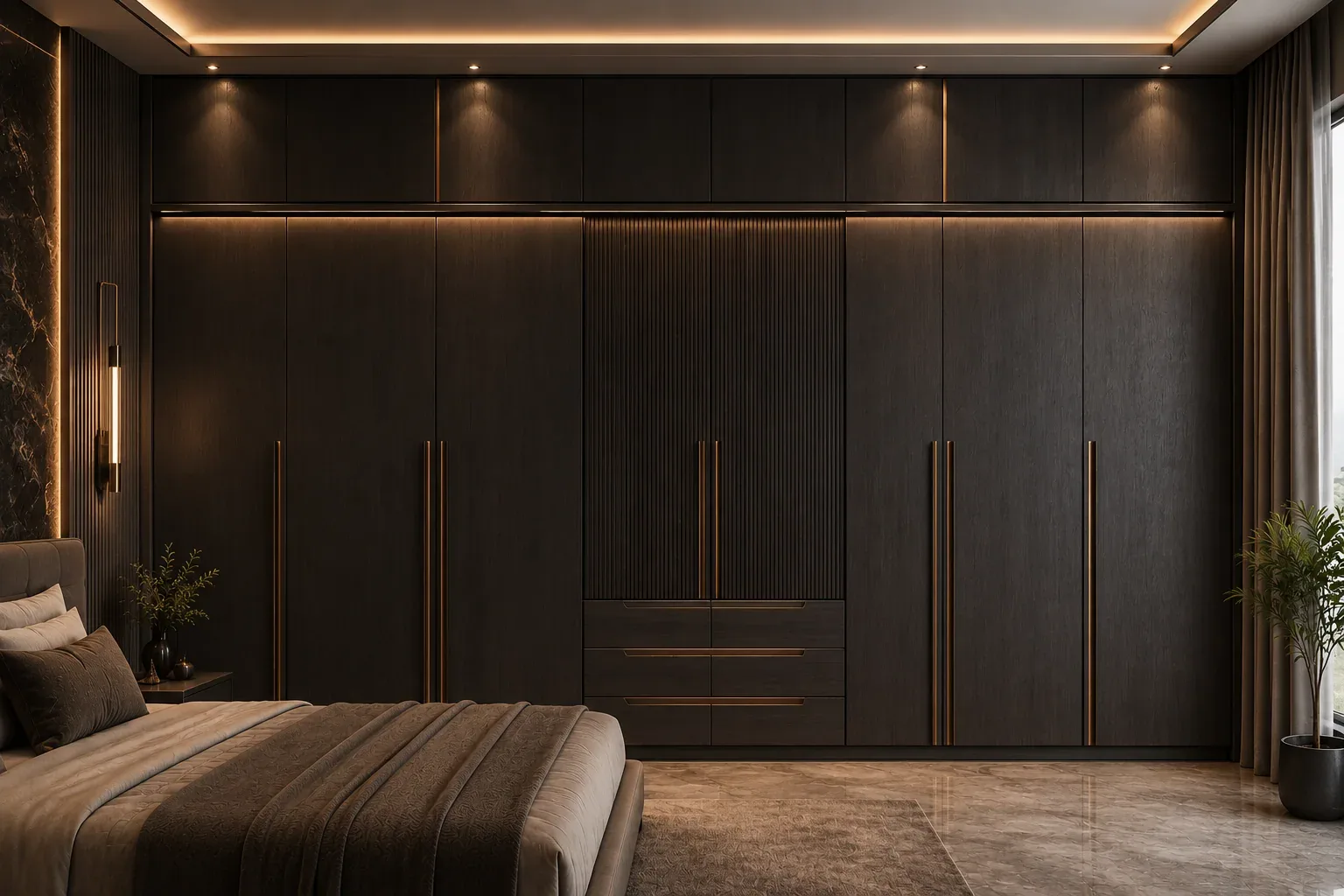 Factory-made wooden almirah panels by Reedify Modulars