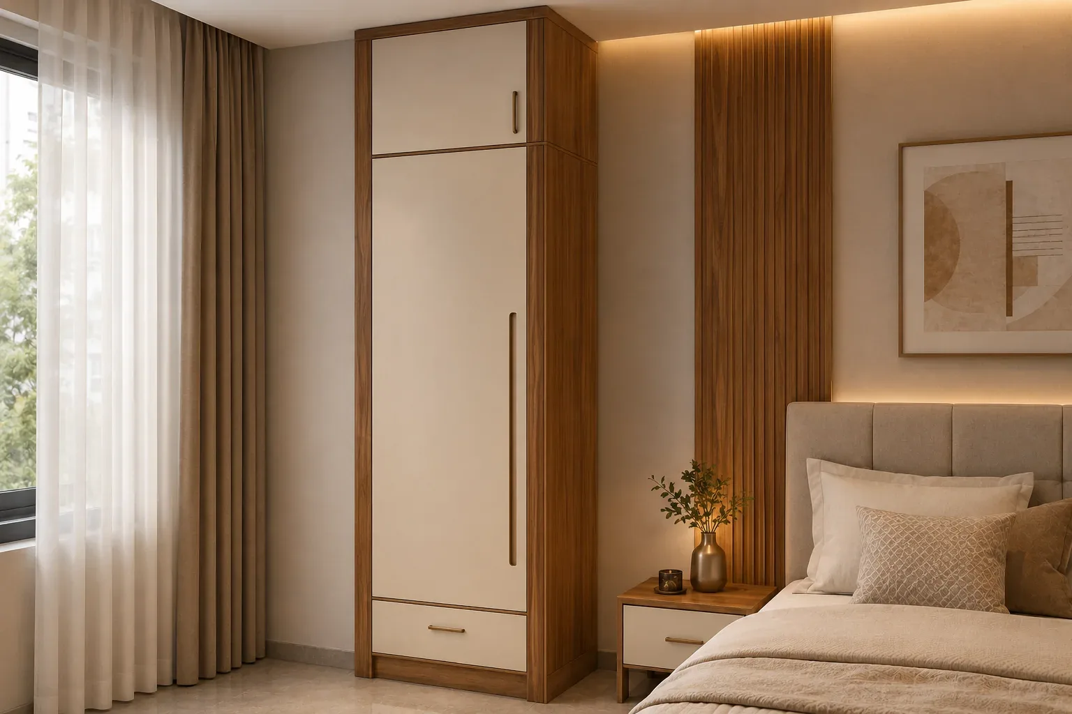 Single-door almirah — Wooden Almirah by Reedify Modulars
