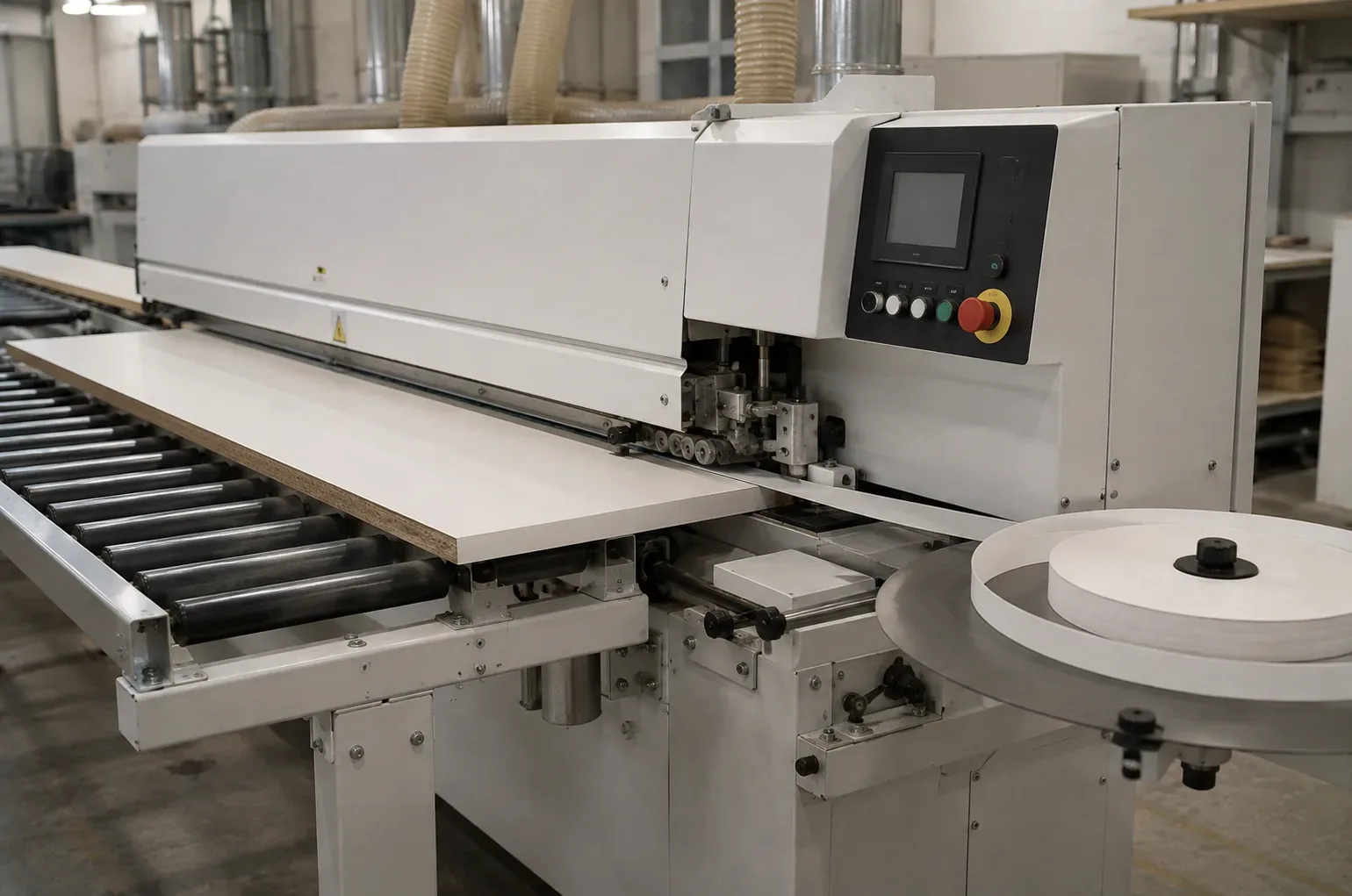 Edge banding at the Reedify Modulars factory in Rohtak