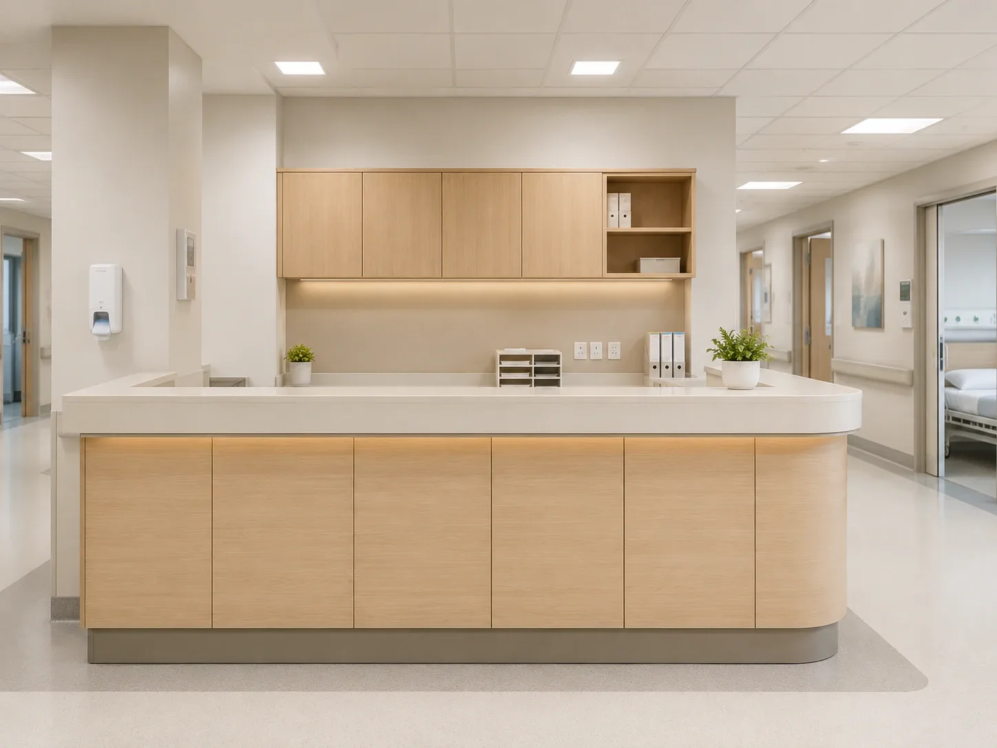 Hospital nurse station by Reedify Modulars