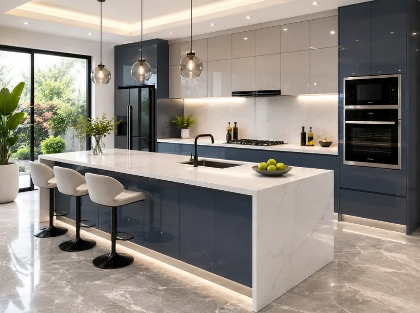 Island modular kitchen by Reedify Modulars, installed in Hisar