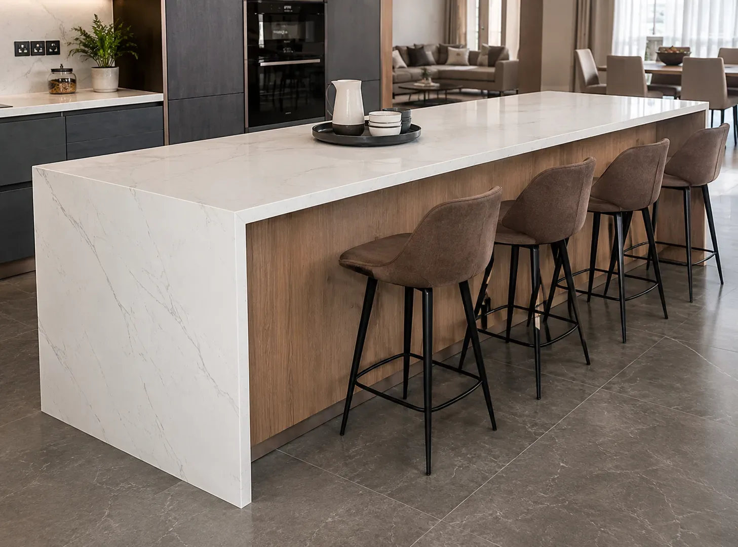 Breakfast Island — Island modular kitchen idea by Reedify Modulars