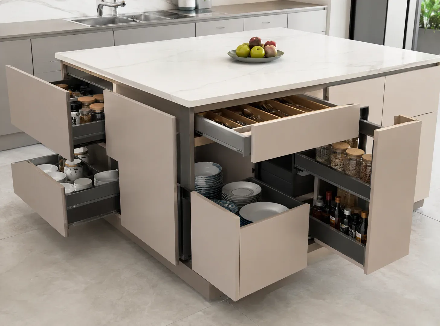 Storage Island — Island modular kitchen idea by Reedify Modulars