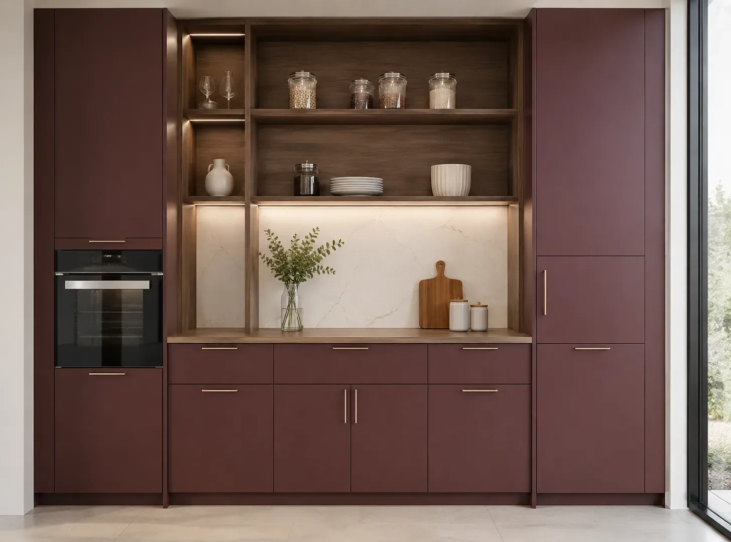Support Pantry in a Island modular kitchen by Reedify Modulars