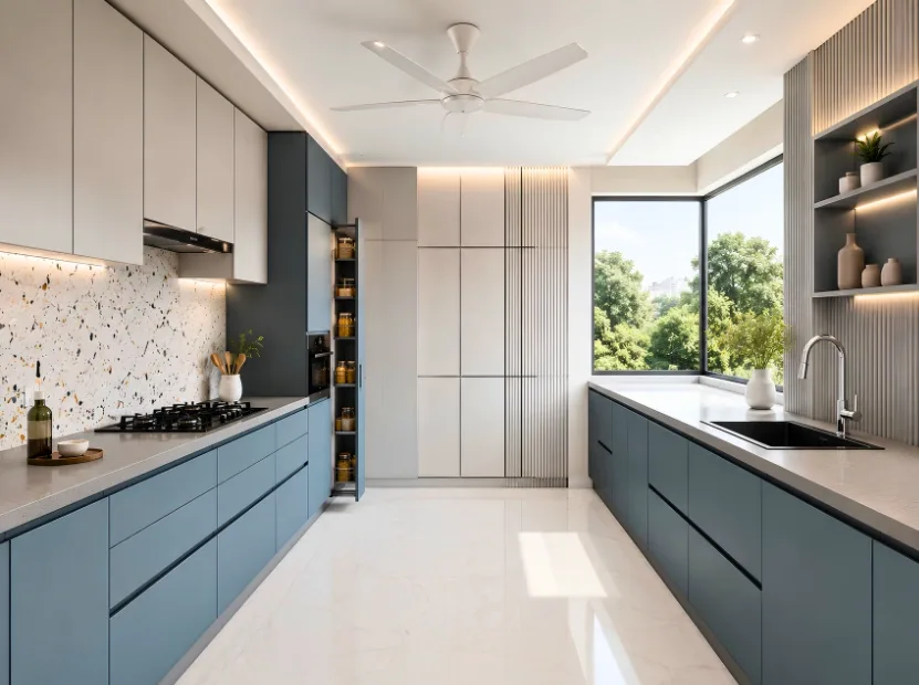 Parallel kitchen — Modular Kitchen by Reedify Modulars