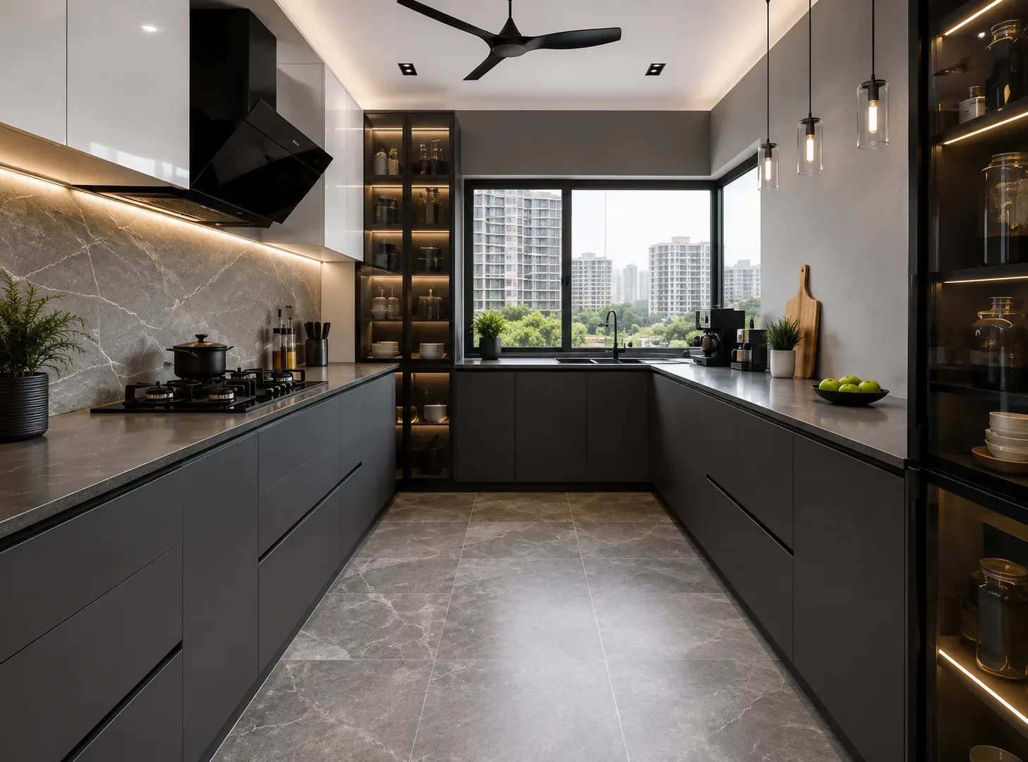 Apartment Kitchen Design — Parallel modular kitchen idea by Reedify Modulars