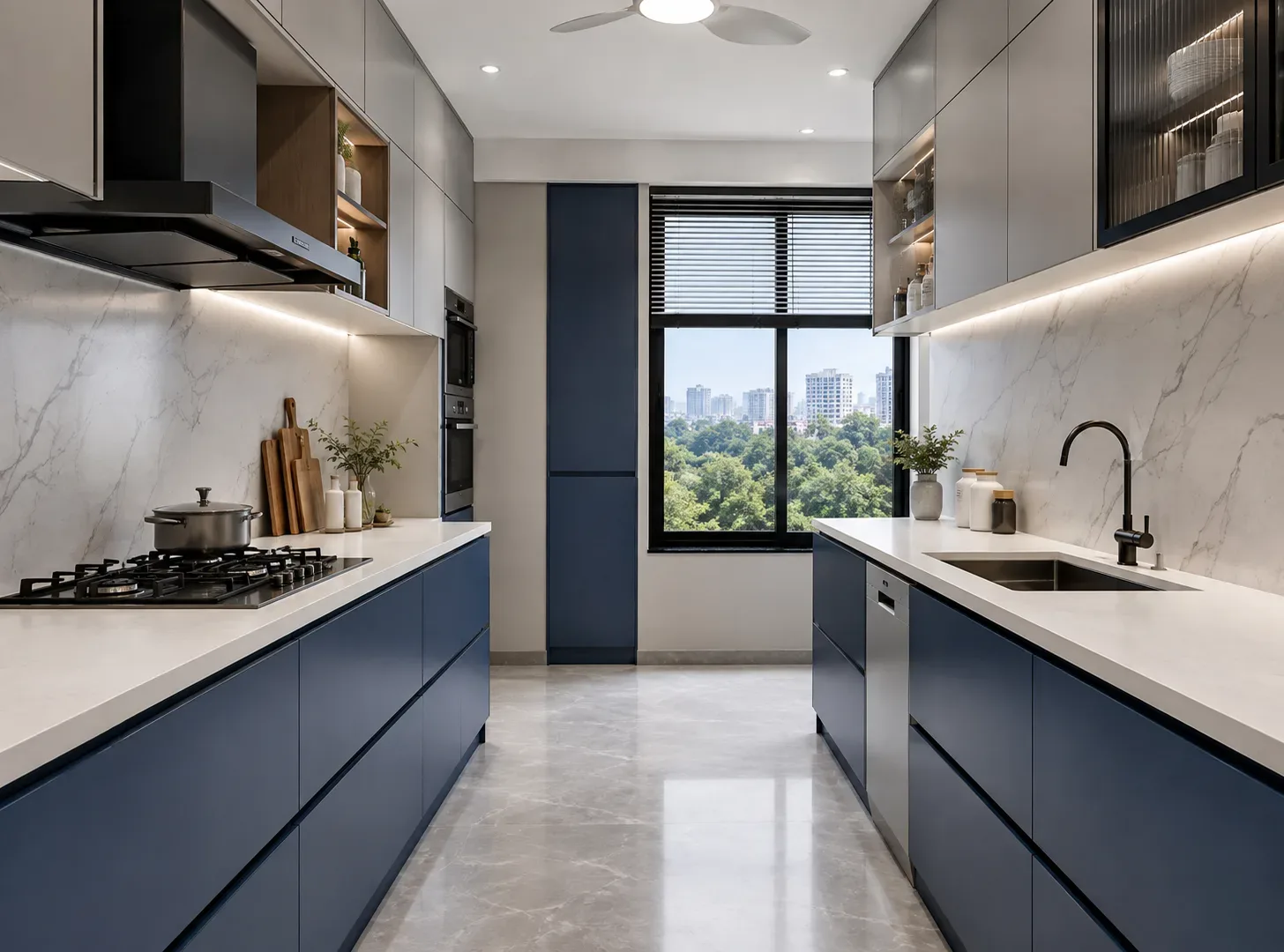 Small Parallel Kitchen — Parallel modular kitchen idea by Reedify Modulars