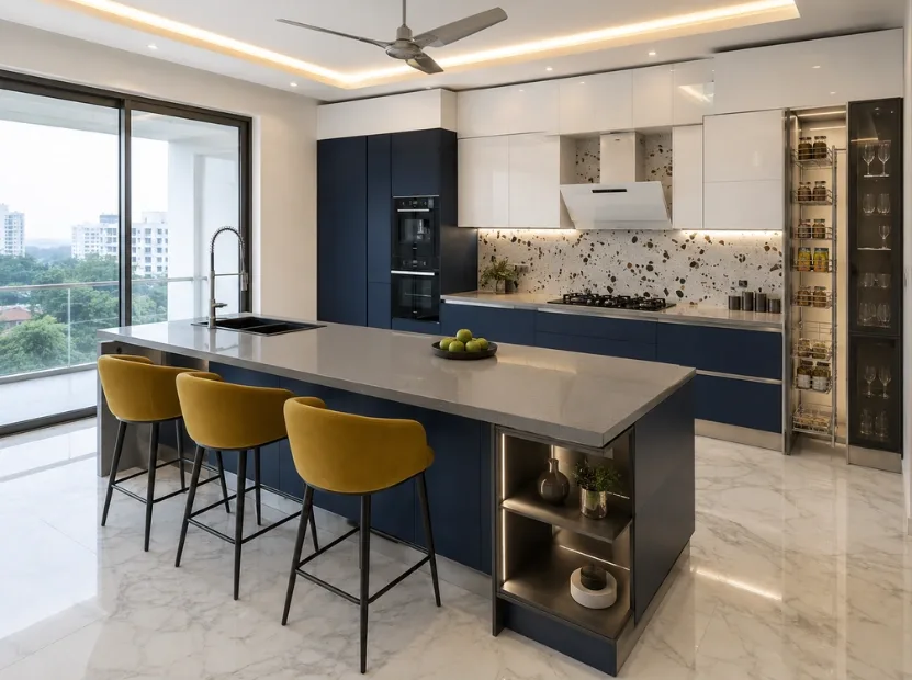 Peninsula modular kitchen by Reedify Modulars — 8