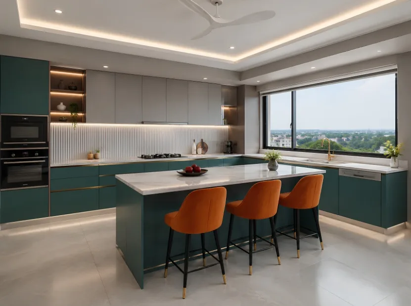 Peninsula modular kitchen by Reedify Modulars — 11