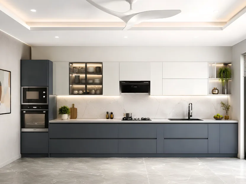 Straight modular kitchen by Reedify Modulars, installed in Panipat