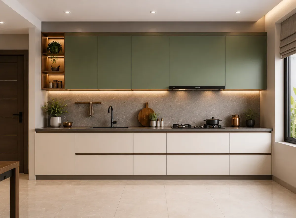 Straight modular kitchen by Reedify Modulars, installed in Sirsa