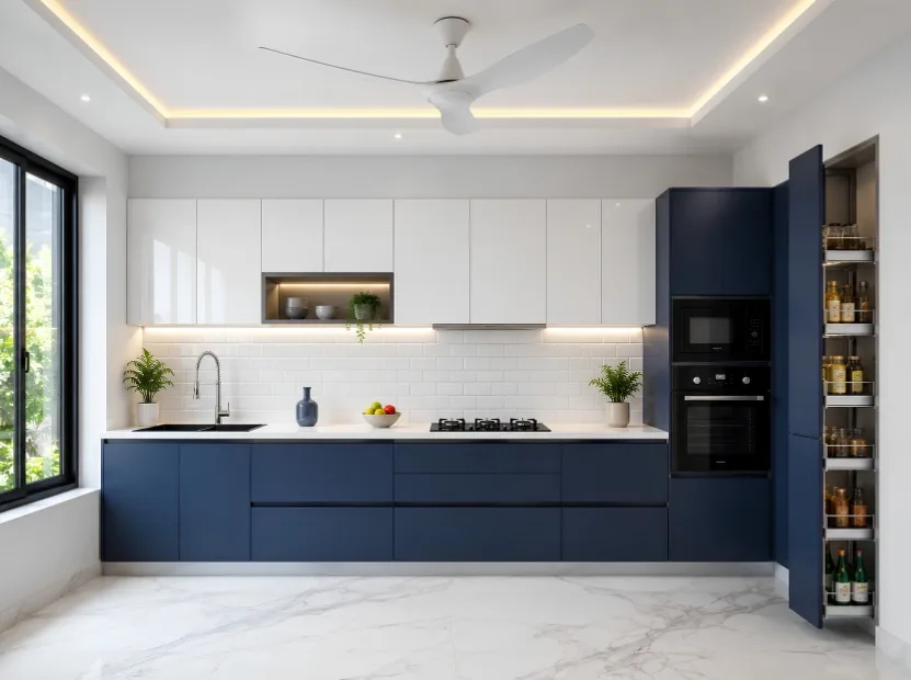 Straight modular kitchen by Reedify Modulars — 5
