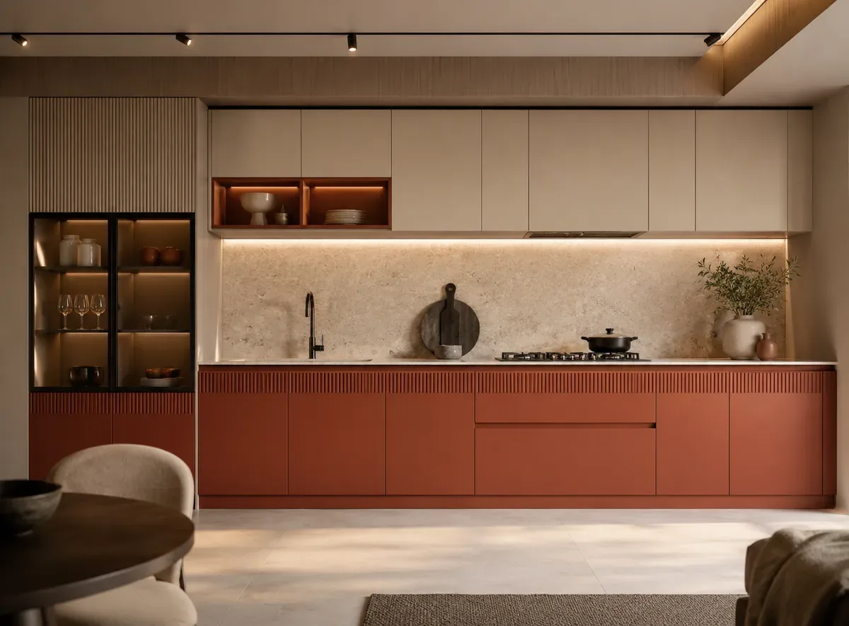 Straight modular kitchen by Reedify Modulars — 7