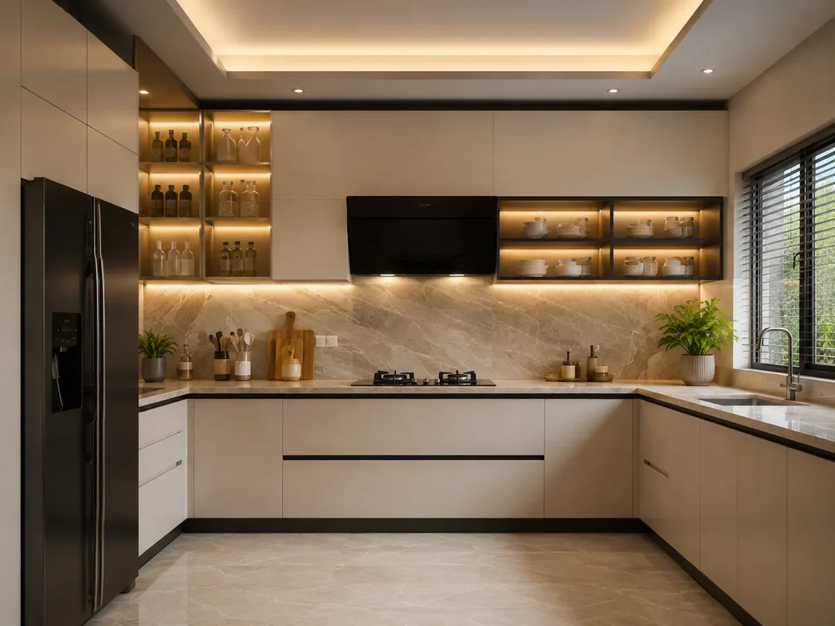 U-shaped kitchen — Modular Kitchen by Reedify Modulars