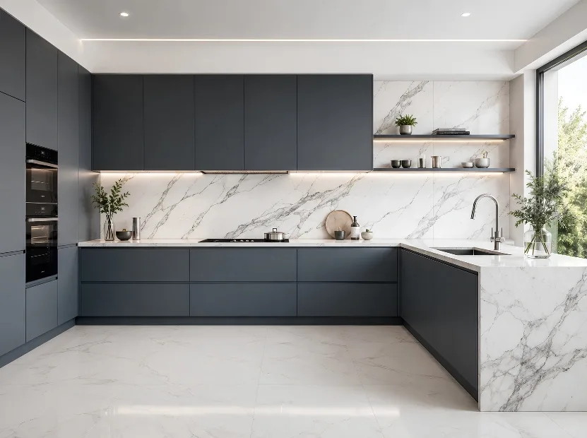 U-shaped kitchen — Modular Kitchen by Reedify Modulars