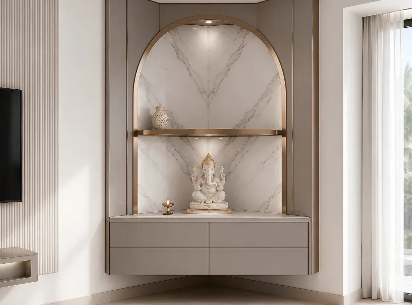 Corner pooja unit
