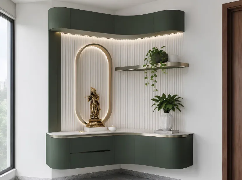 Corner pooja unit