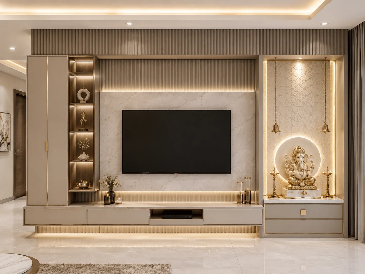 With Attachment Pooja unit by Reedify Modulars