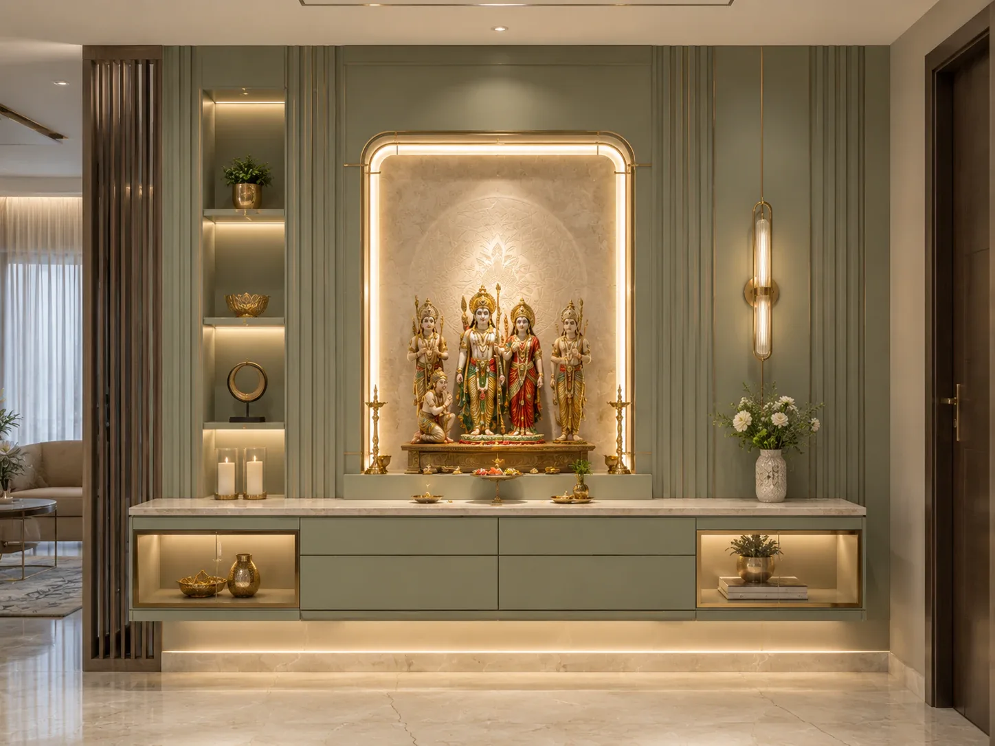 Pooja unit with attachment by Reedify Modulars