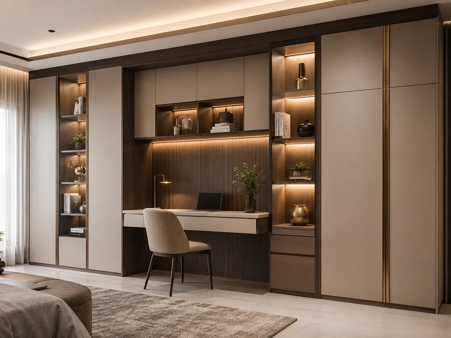 Full-wall study unit with storage by Reedify Modulars