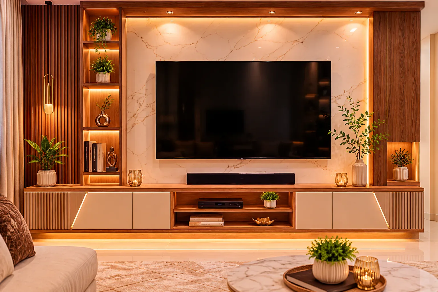Corner TV unit for a compact room by Reedify Modulars