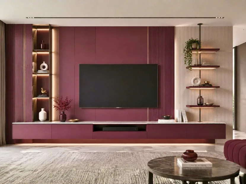 Wall-mounted TV unit by Reedify Modulars