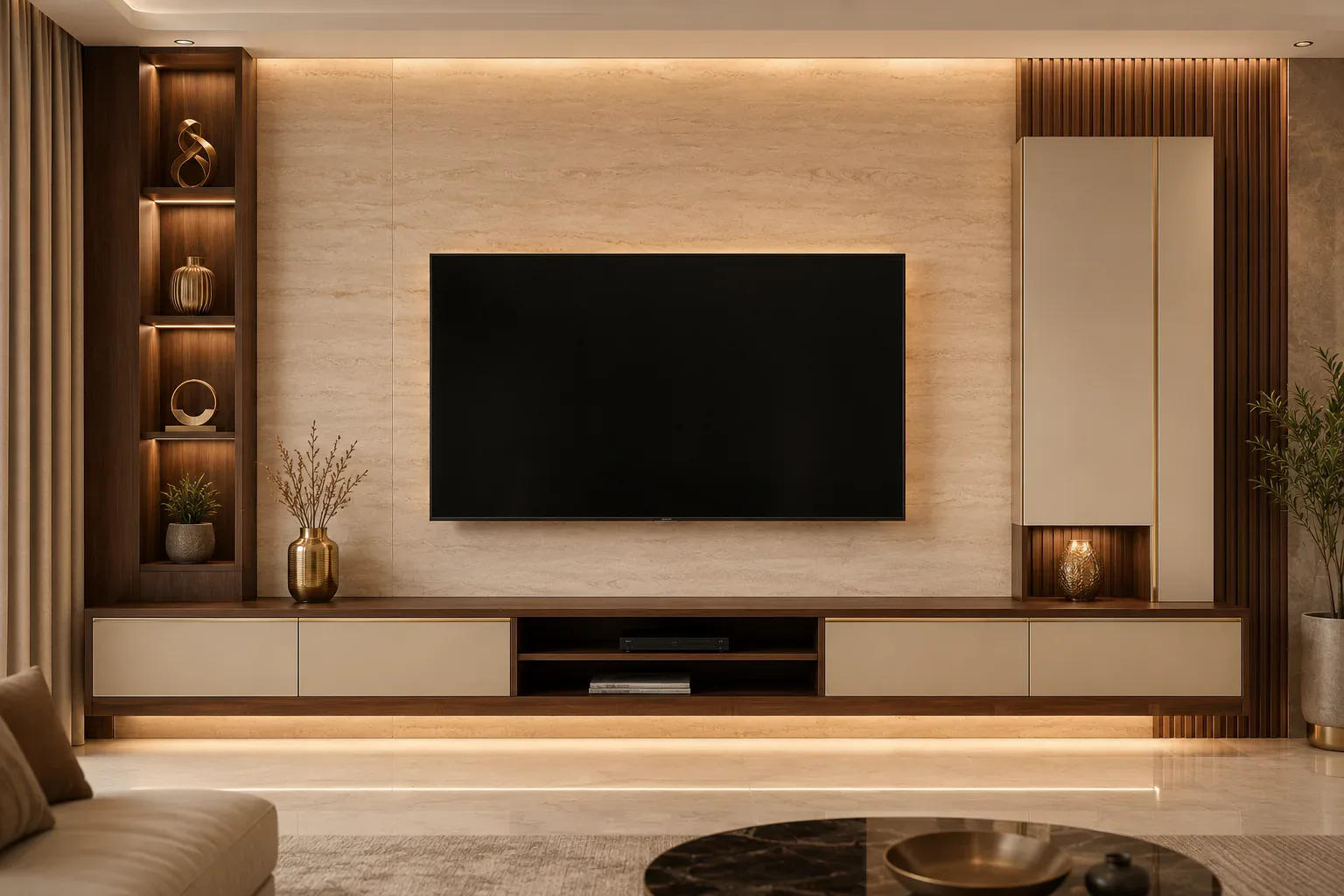 Wall-mounted TV unit by Reedify Modulars
