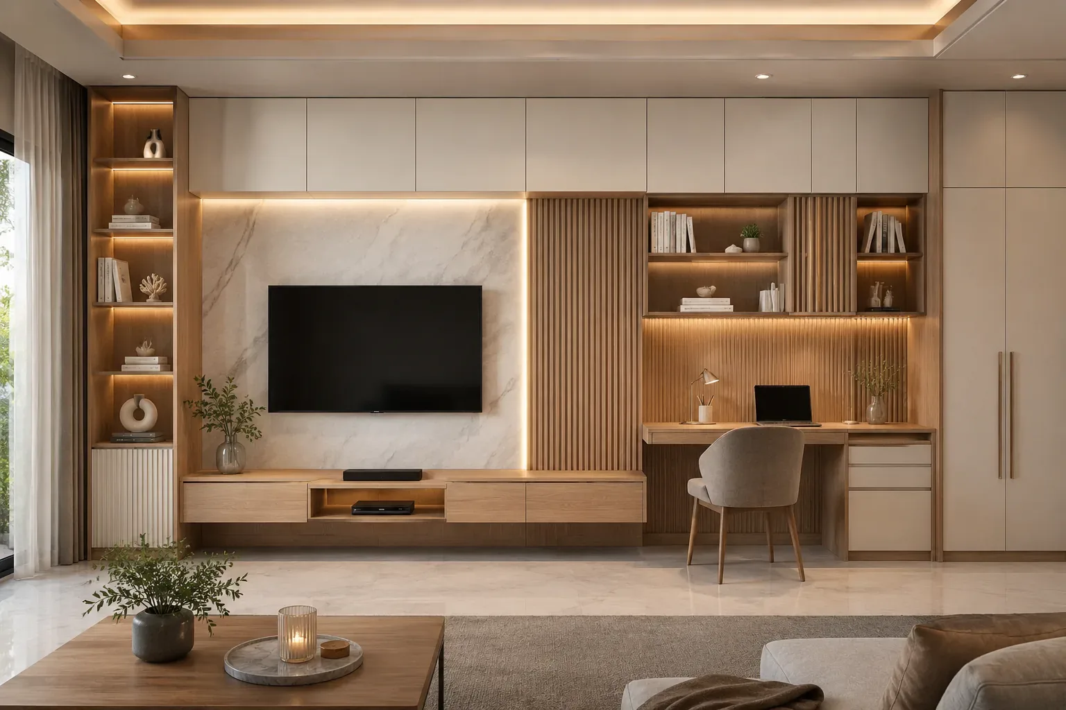TV Unit With Bookshelf or Study Nook