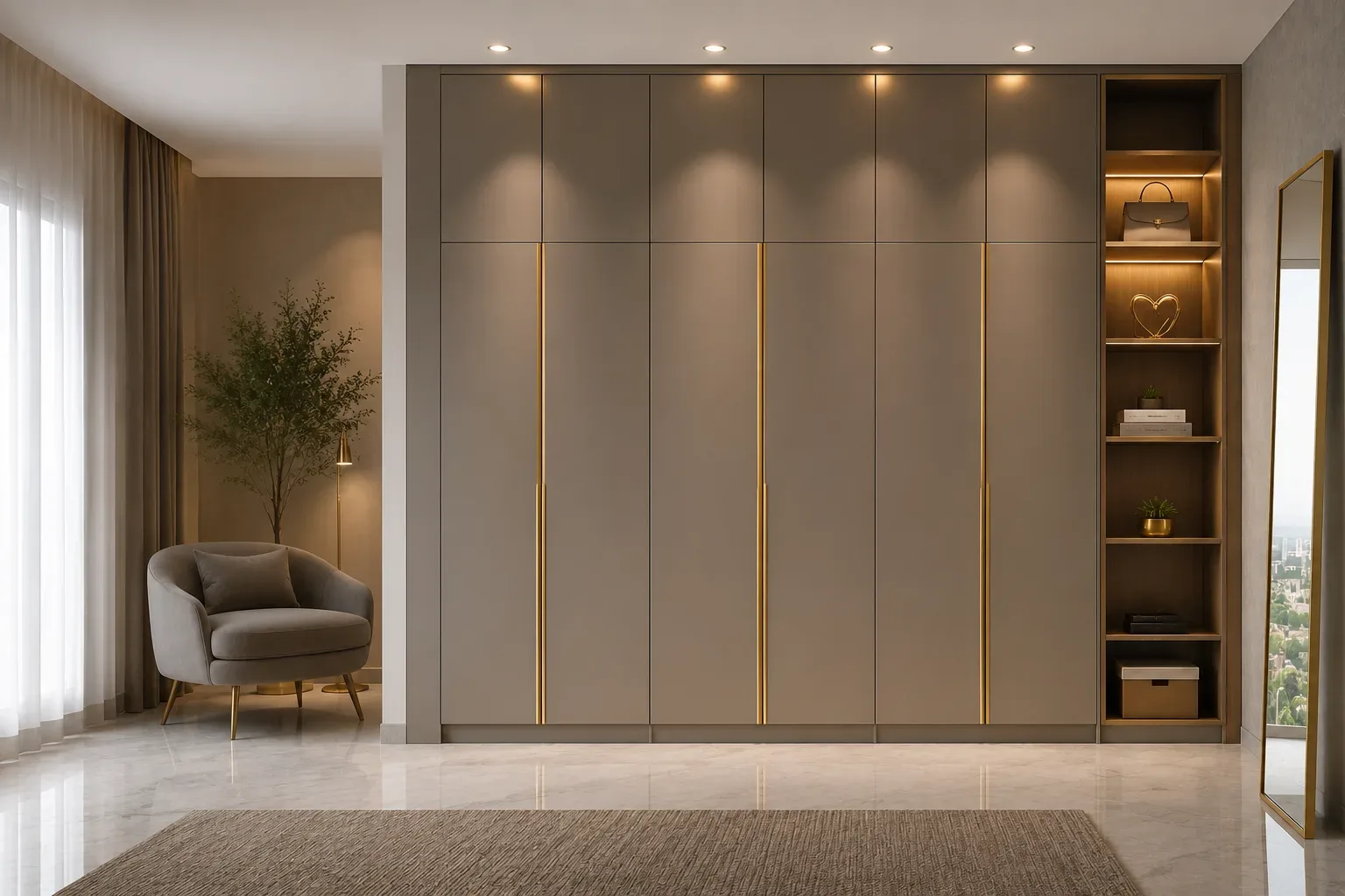 Custom full-wall wardrobe by Reedify Modulars
