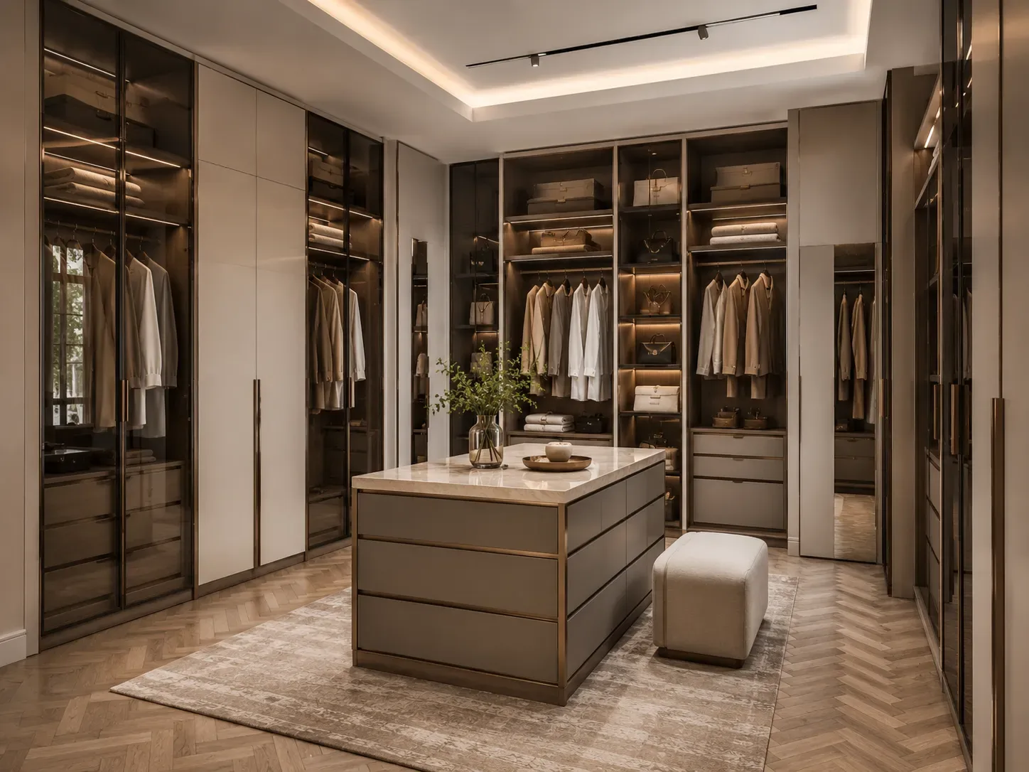 Glass-fronted modular wardrobe by Reedify Modulars