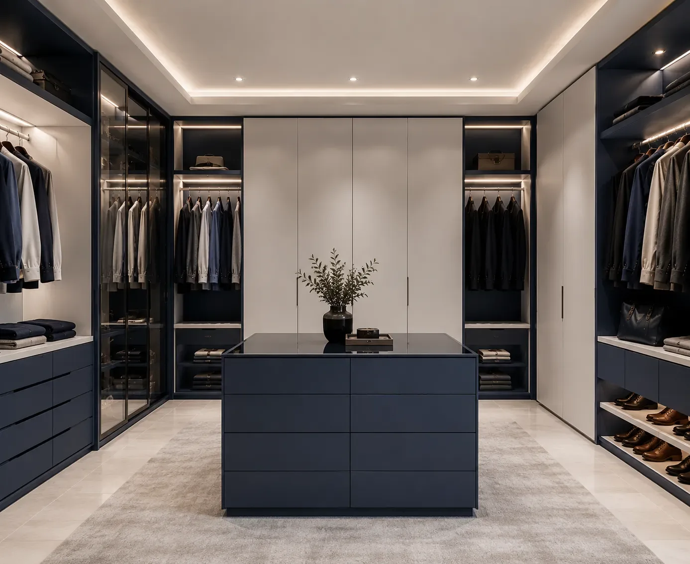Glass-fronted modular wardrobe by Reedify Modulars