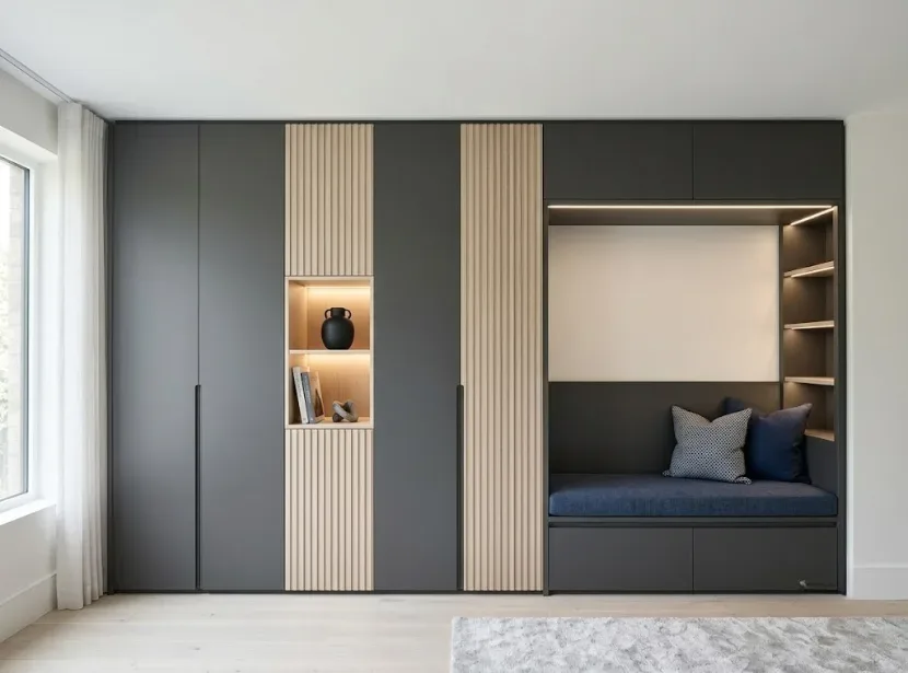Wardrobe with sitting space by Reedify Modulars