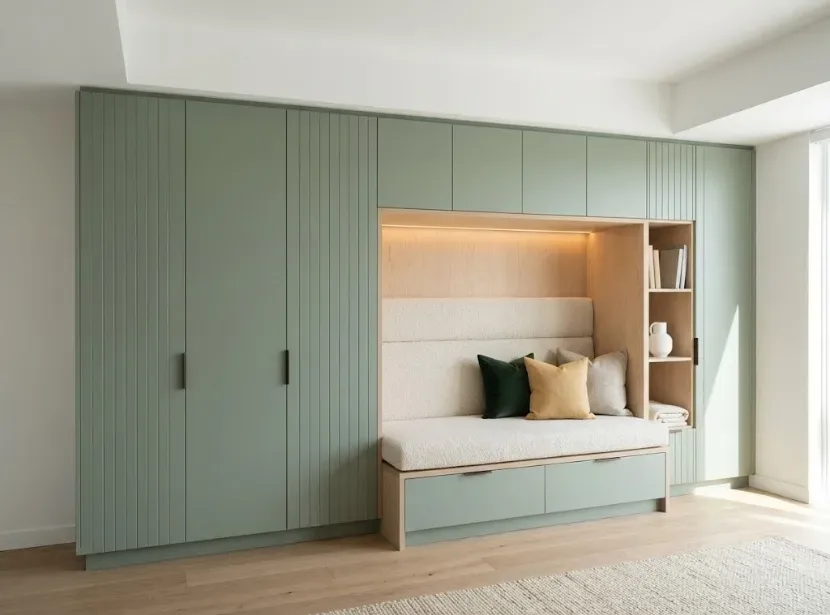 Wardrobe with sitting space by Reedify Modulars