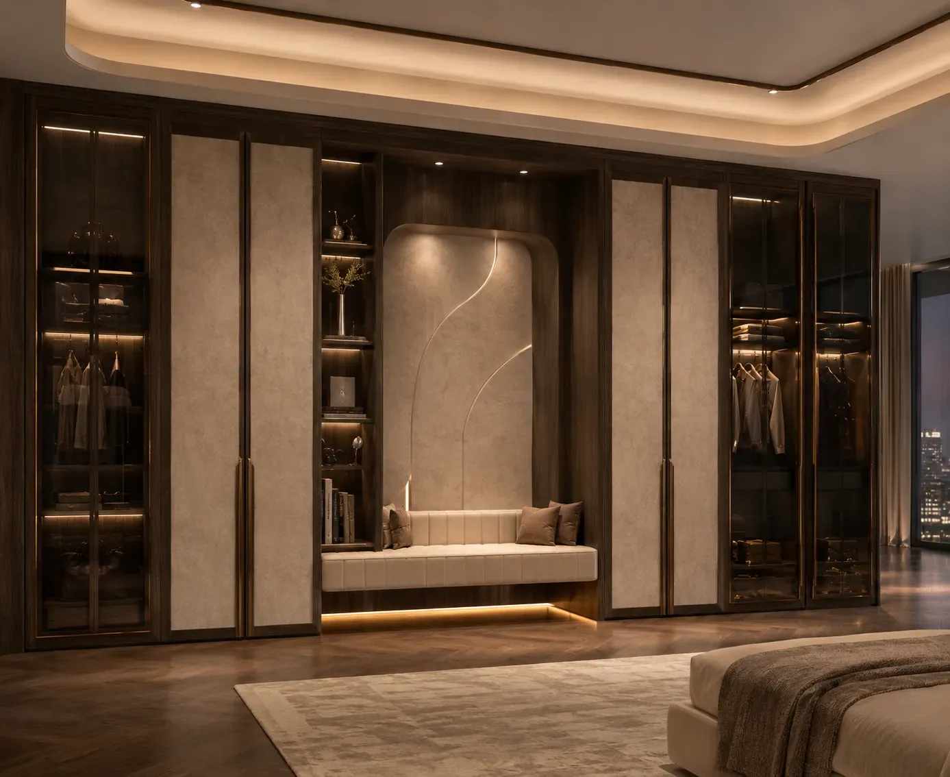 Wardrobe with sitting space by Reedify Modulars