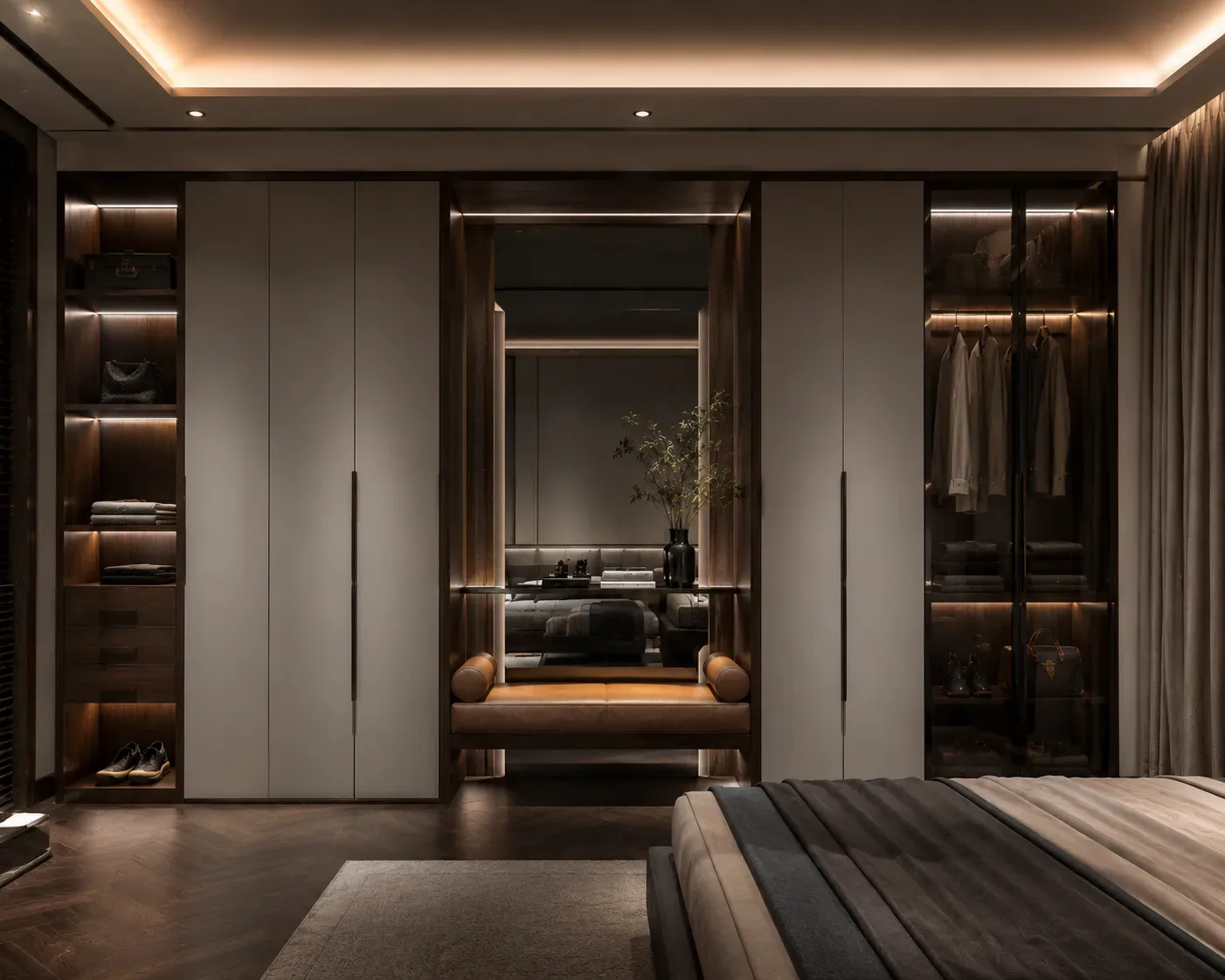 Wardrobe with sitting space by Reedify Modulars