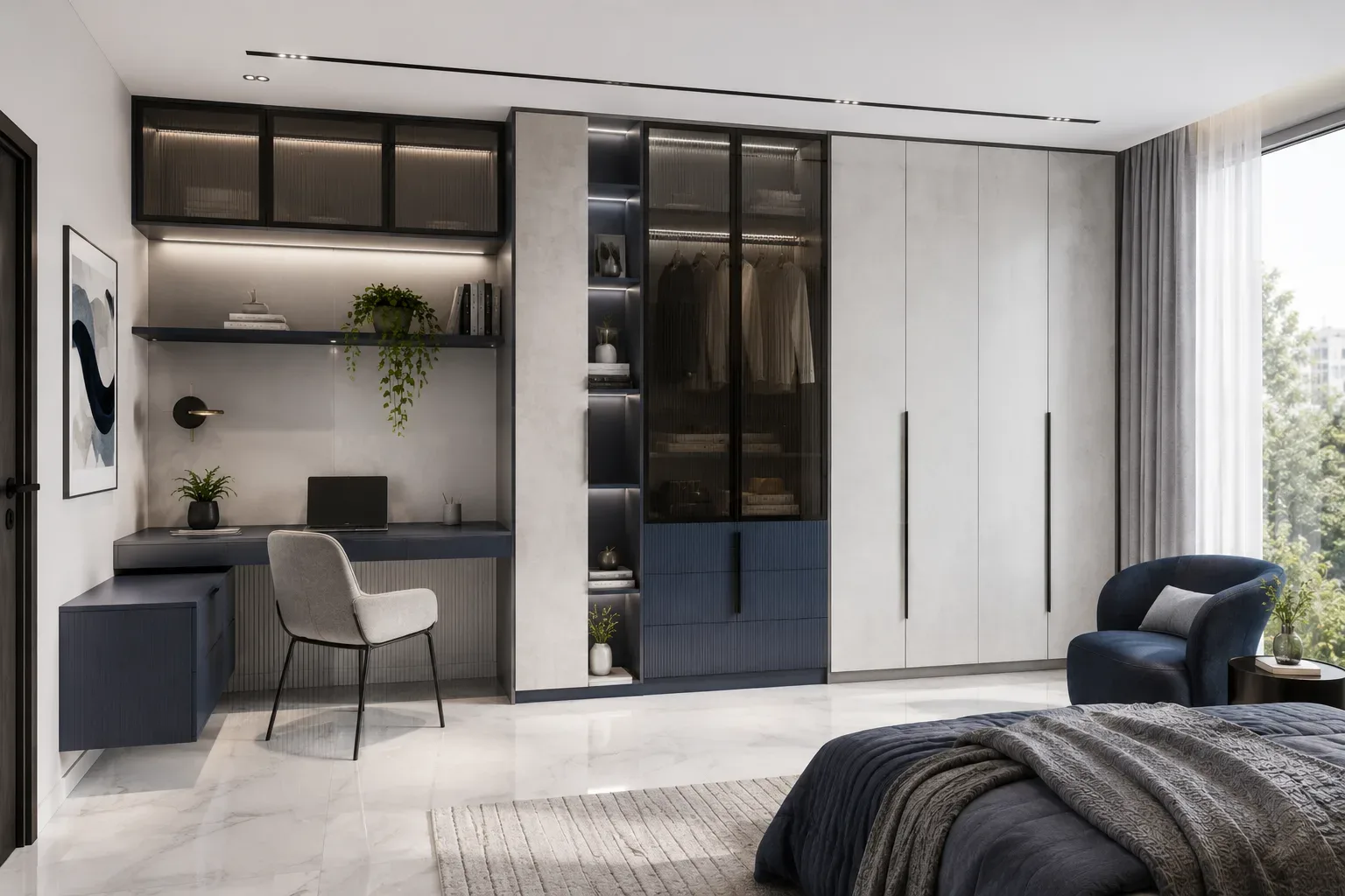 Wardrobe with study table by Reedify Modulars
