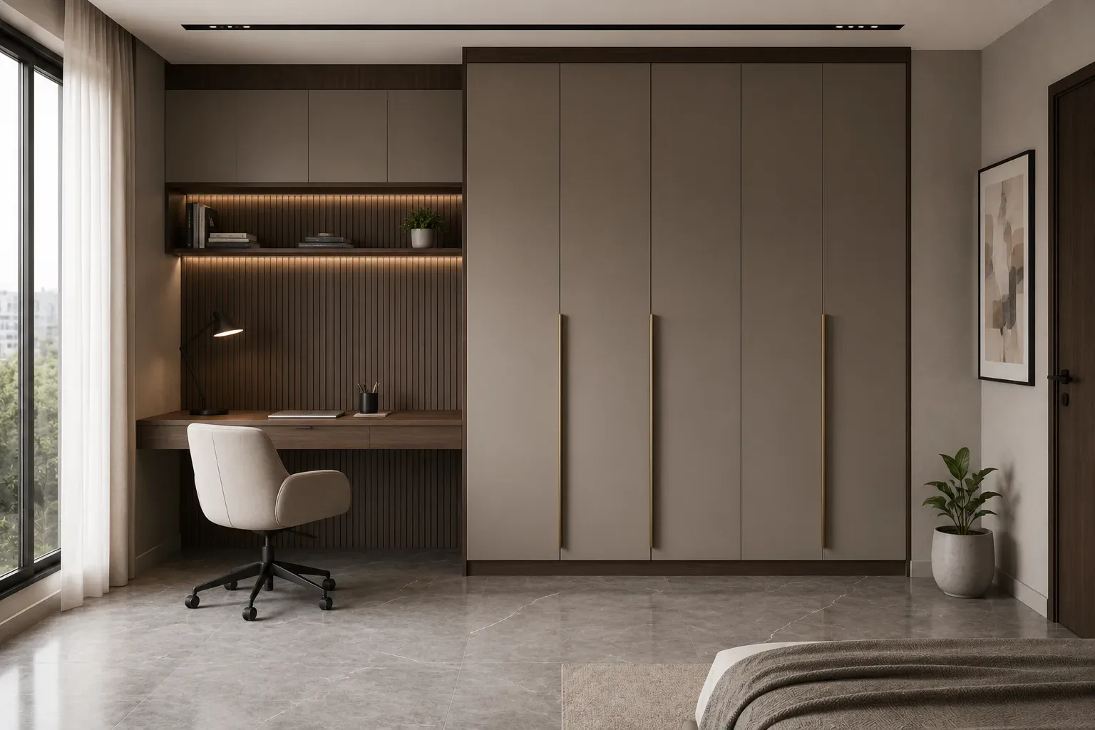 Wardrobe with study table by Reedify Modulars