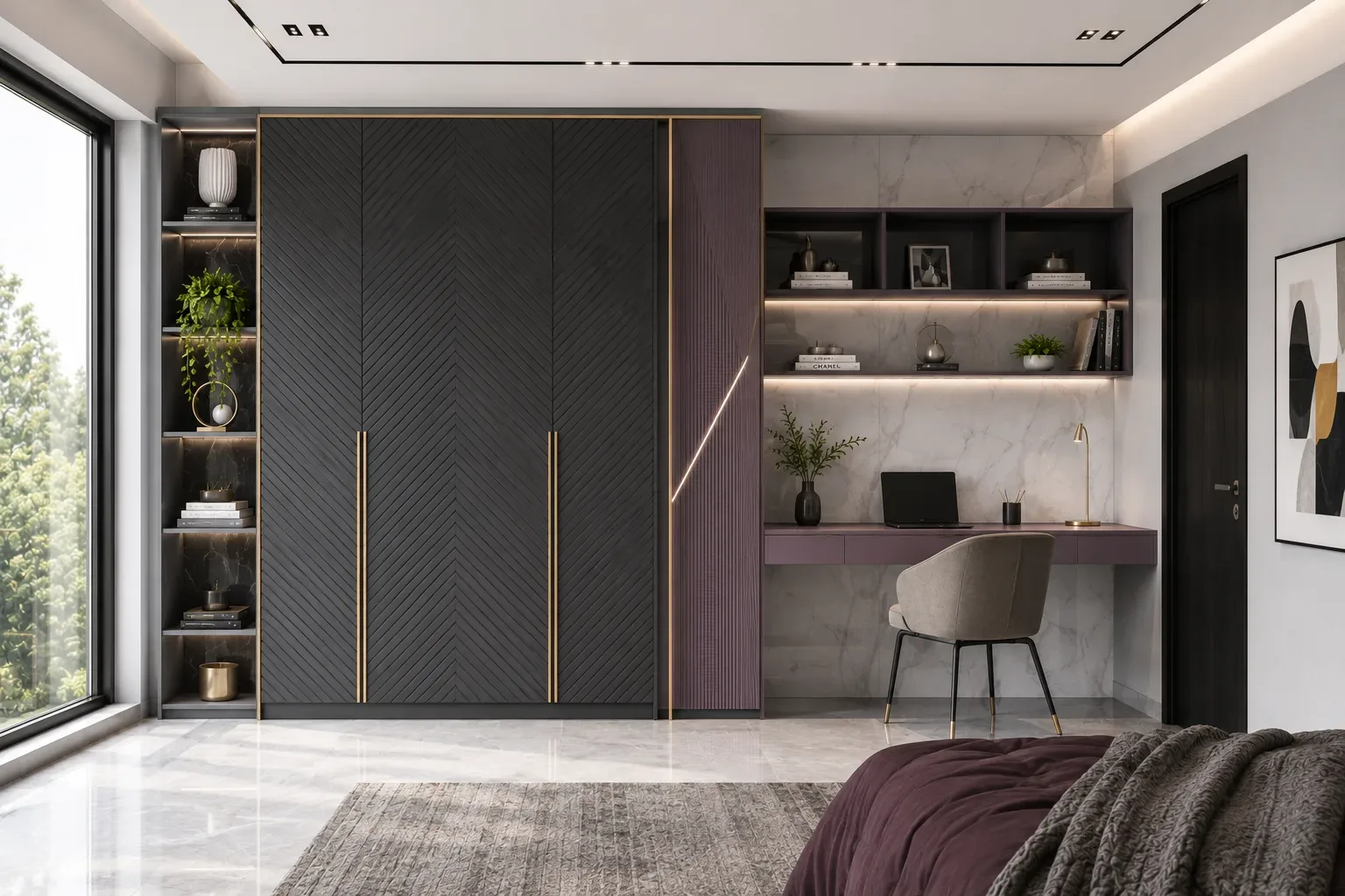 Wardrobe with study table by Reedify Modulars