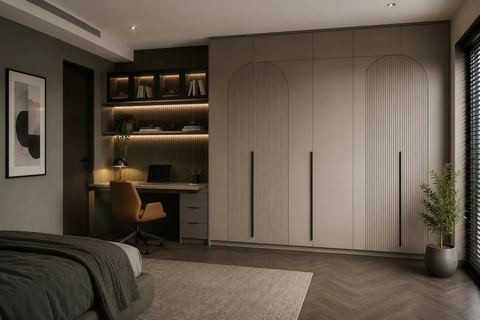 Wardrobe with study table by Reedify Modulars