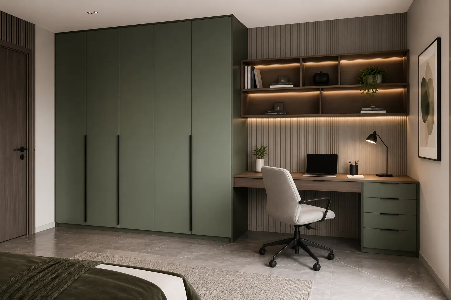 Wardrobe with study table by Reedify Modulars