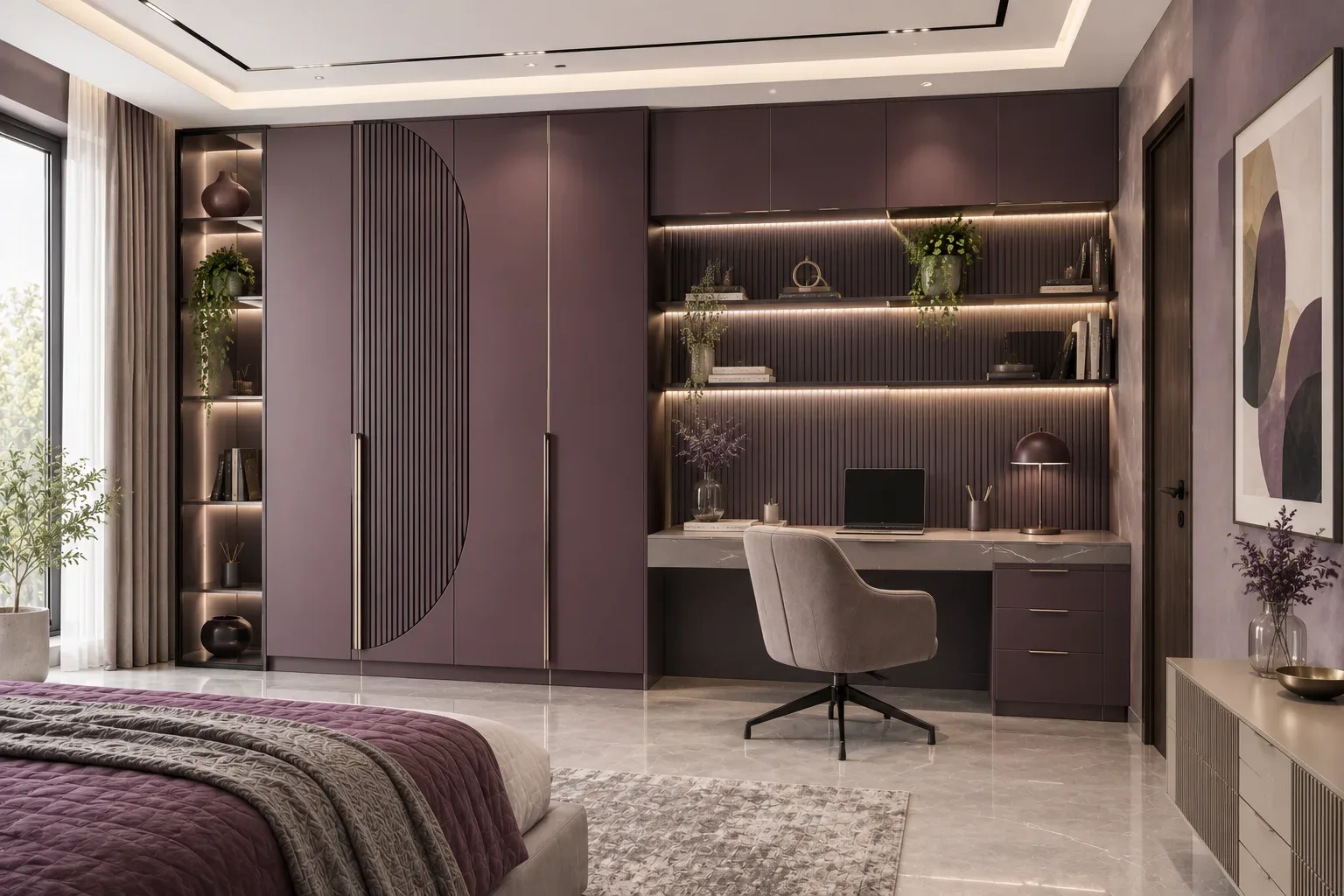 Wardrobe with study table by Reedify Modulars