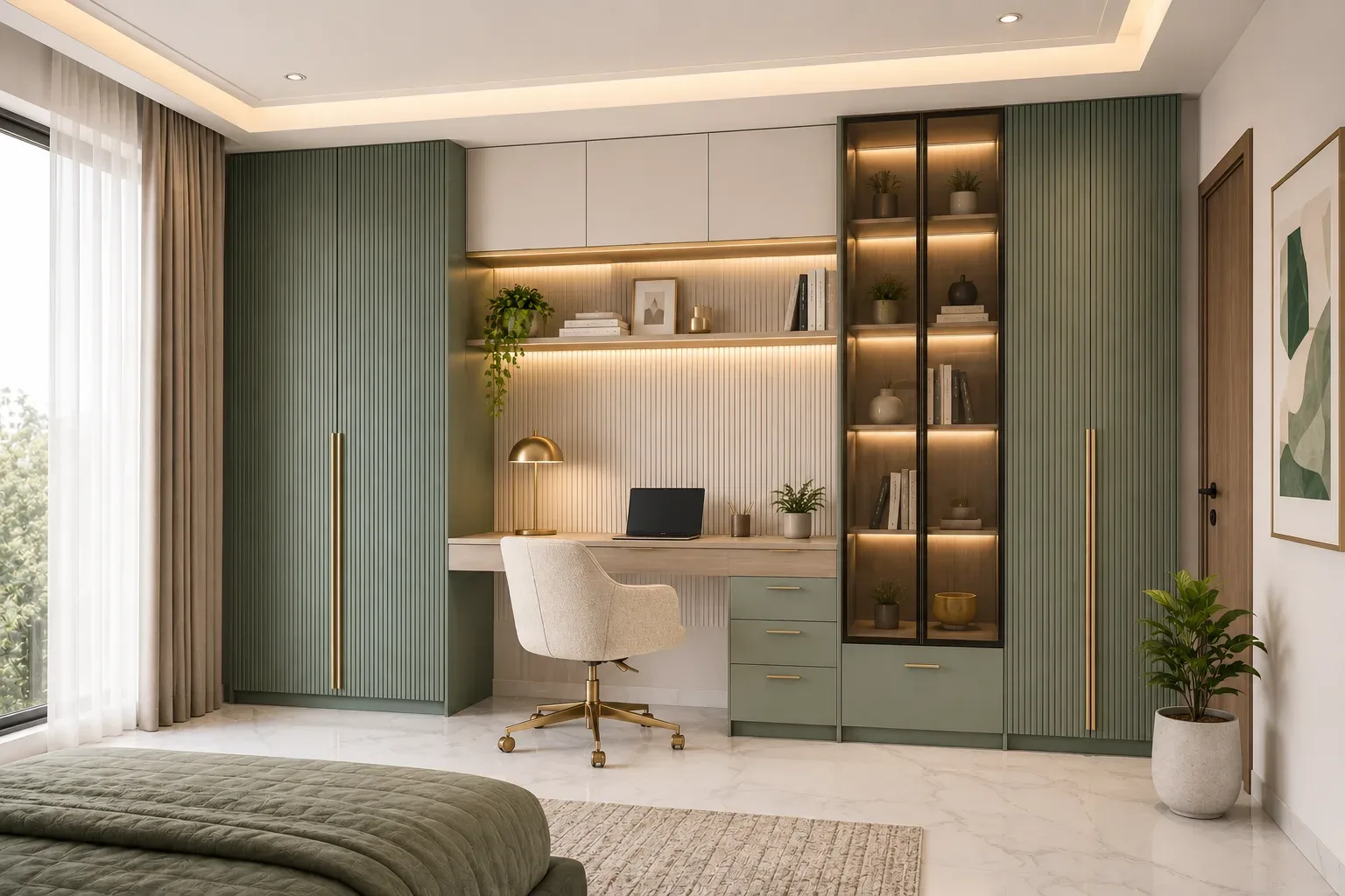Wardrobe with study table by Reedify Modulars