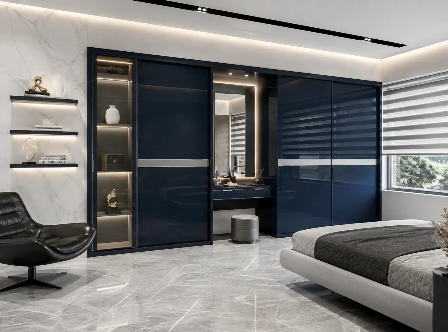 Wardrobe with mirror and dressing table by Reedify Modulars