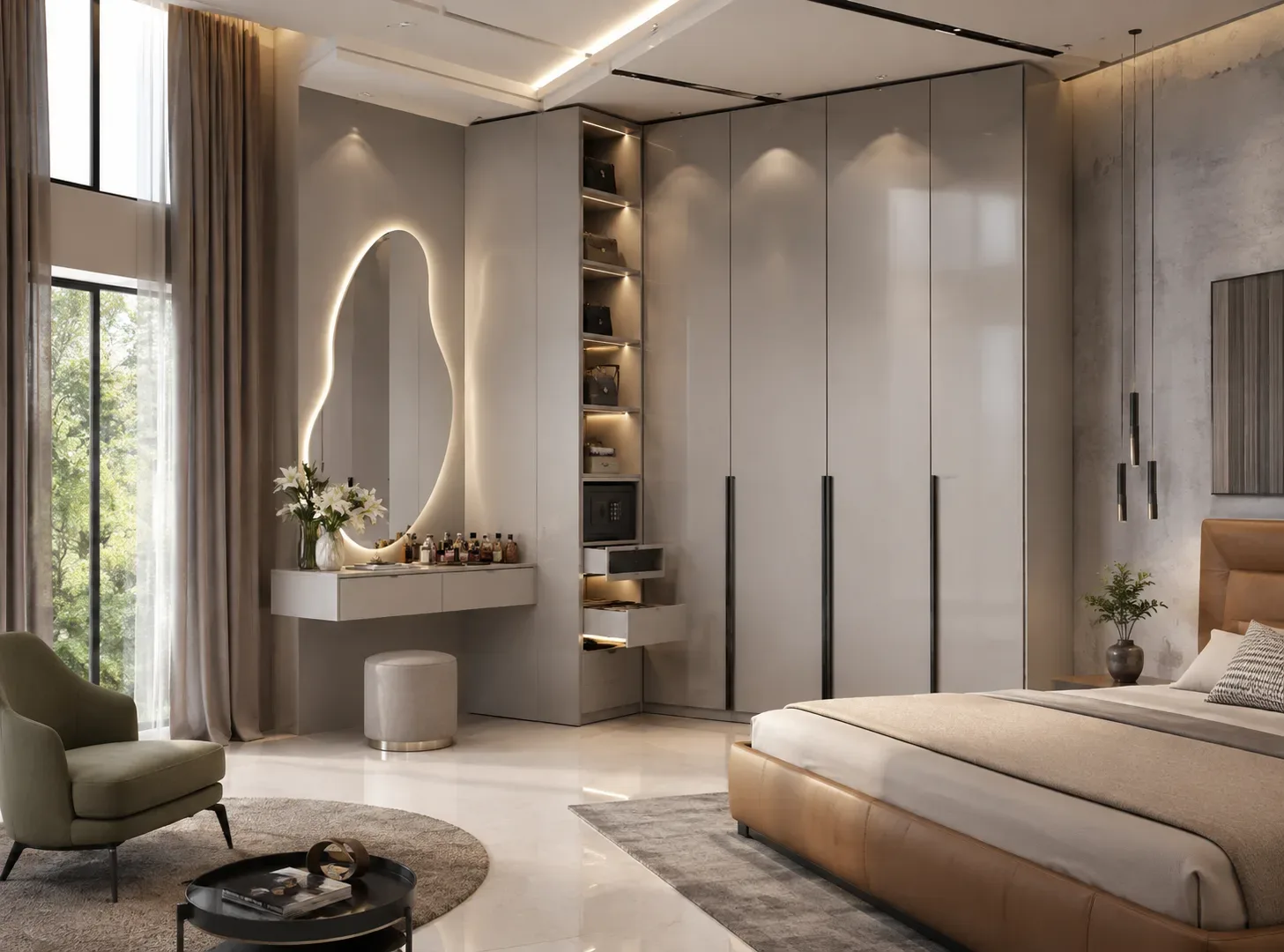 Sliding wardrobe with mirror panel by Reedify Modulars