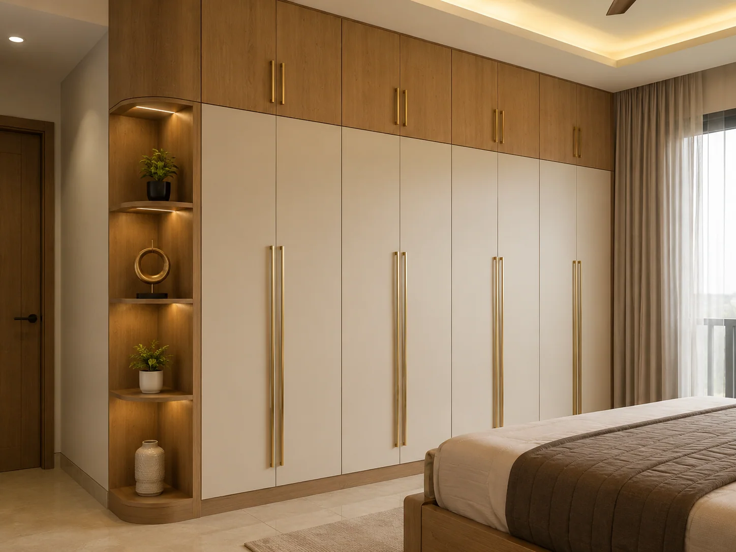 Bedroom wooden almirah design by Reedify Modulars Rohtak