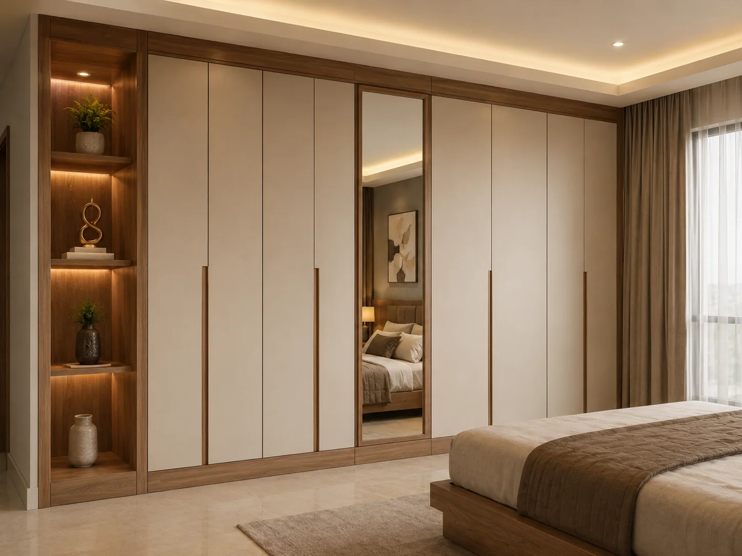Bedroom wooden almirah design by Reedify Modulars Rohtak