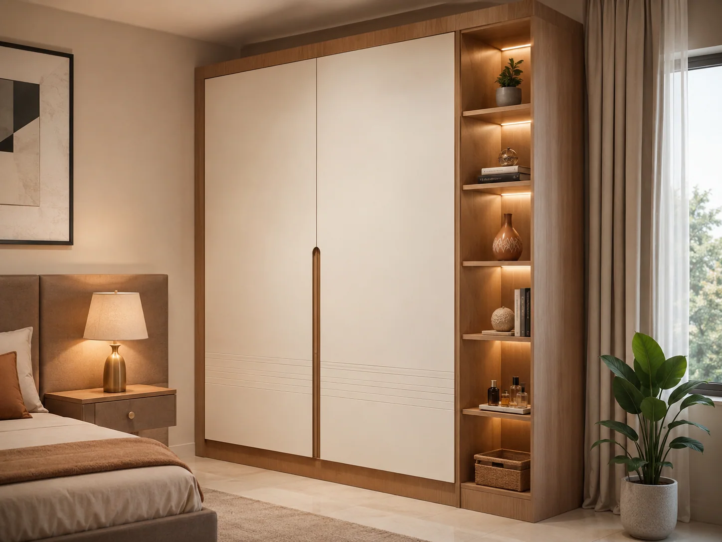 Double door almirah with planned shelves by Reedify Modulars Rohtak