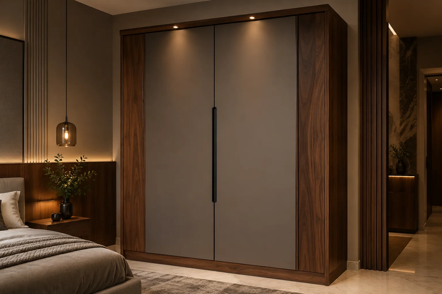 Double door almirah with planned shelves by Reedify Modulars Rohtak
