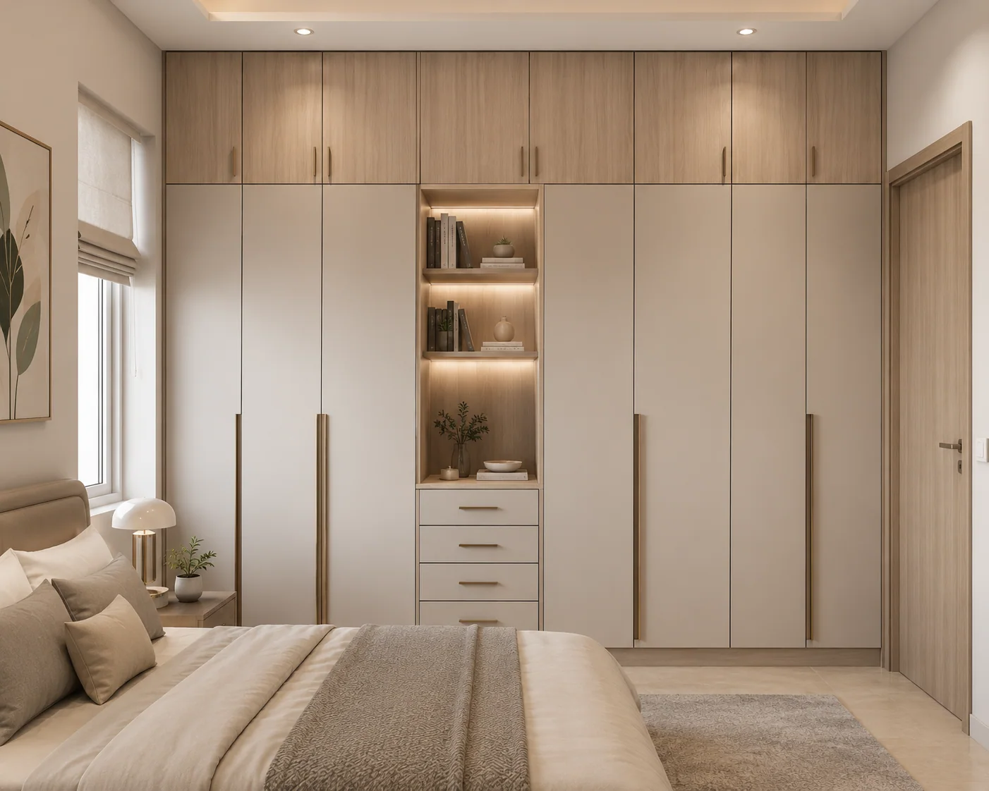 Full wall almirah with loft storage by Reedify Modulars Rohtak