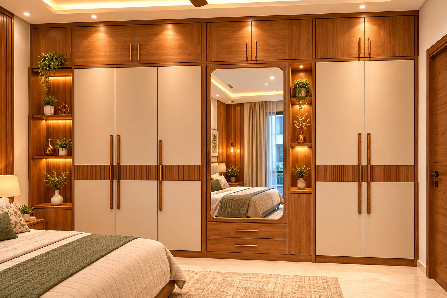 Full wall almirah with loft storage by Reedify Modulars Rohtak